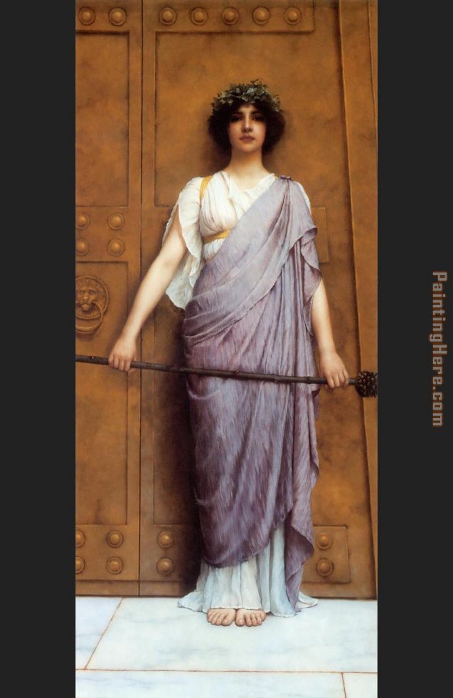 At the Gate of the Temple painting - John William Godward At the Gate of the Temple art painting